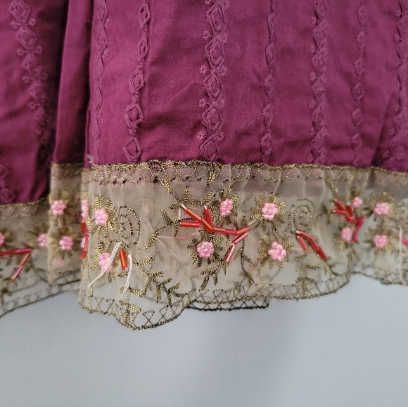 Purple embroidered beaded skirt - Picture 6 of 6